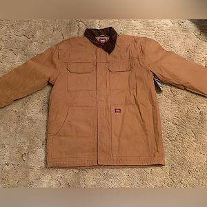 Wrangler Workwear Men's Quilted Lined Canvas Barn Chore Jacket Tan Sz XL NWT